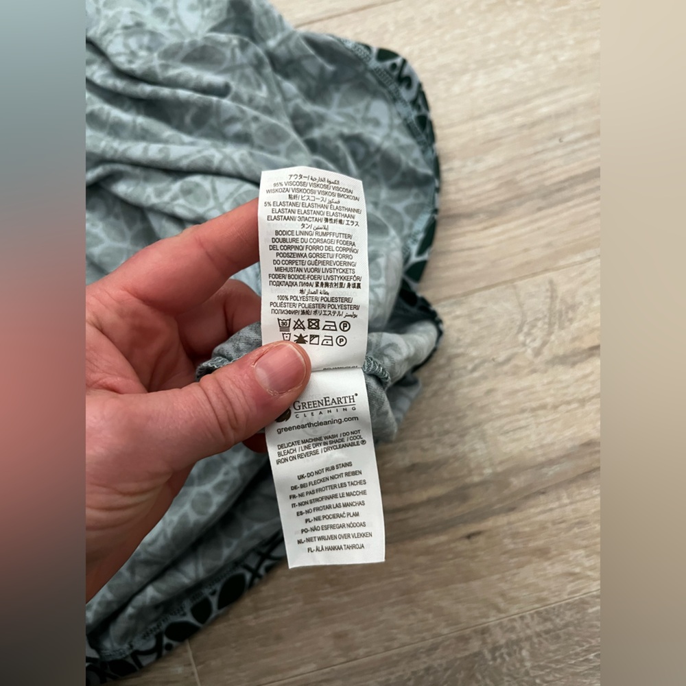 Boden Women’s Sienna Maxi Dress Green Blue Tile Print Sleeveless - Size 14 - Picture 5 of 6